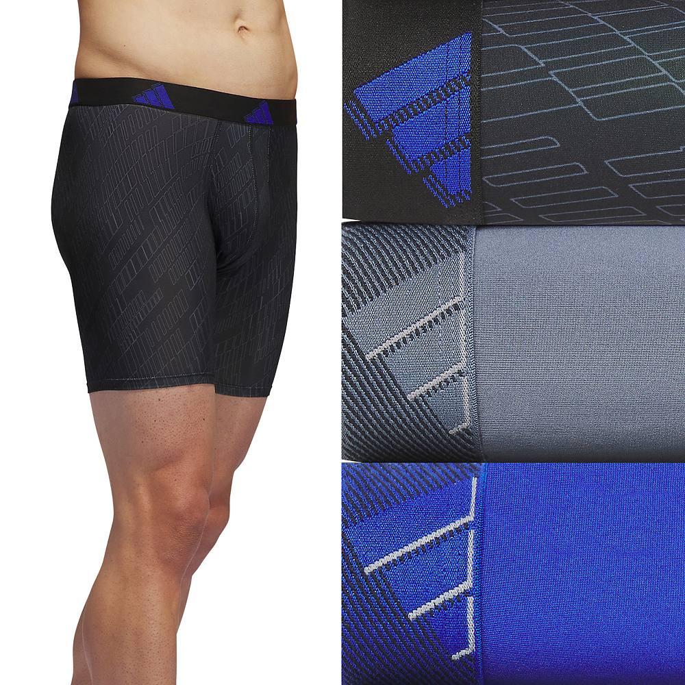 Men's adidas 3-pack Microfiber Boxer Briefs, Size: XXL, Ghost Black Onix Product Image