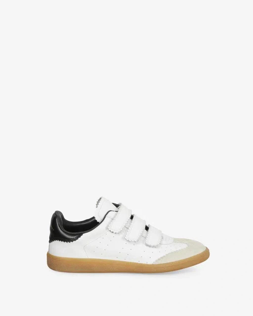 ISABEL MARANT Beth Suede-trimmed Leather Sneakers In White Product Image