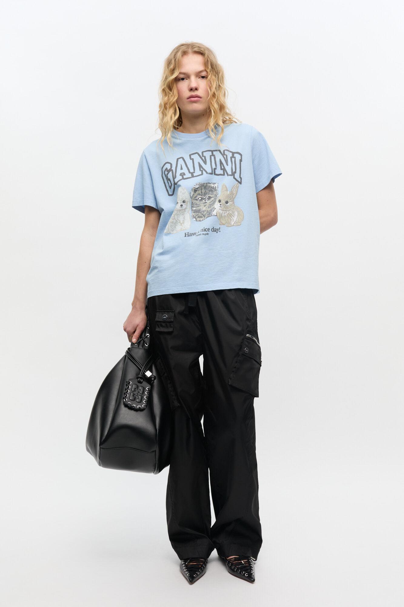 Blue Animal Print T-shirt Product Image