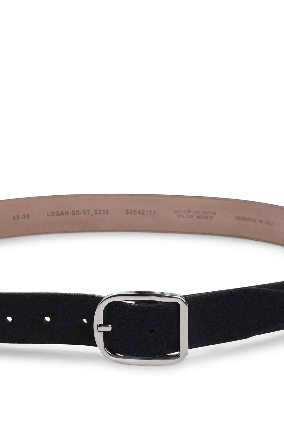 Italian-made suede belt with frame buckle Product Image