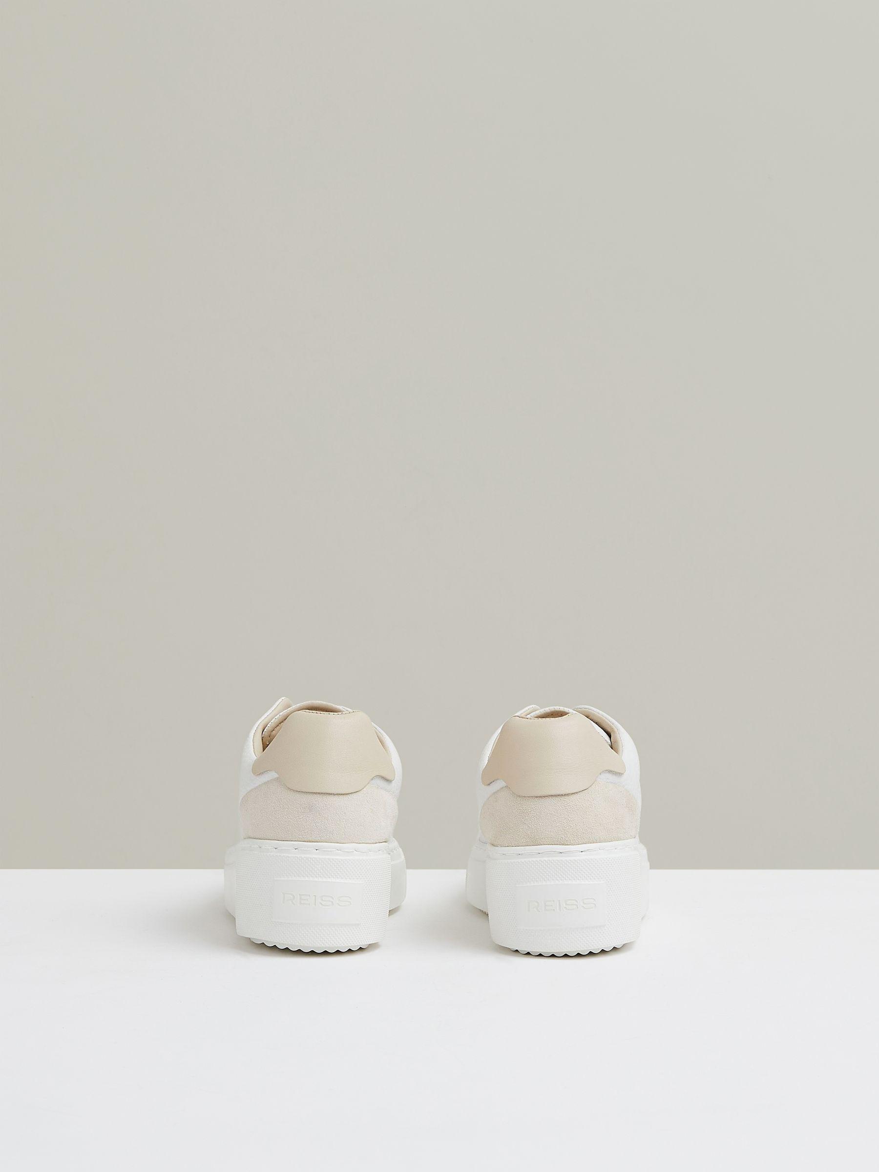Leather Slip-On Trainers in White Product Image