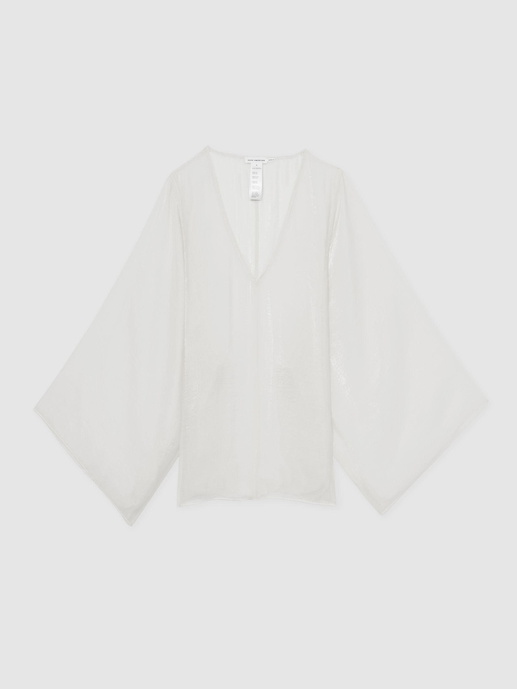 Good American Tencel-Blend Beach Cover-Up in White Product Image