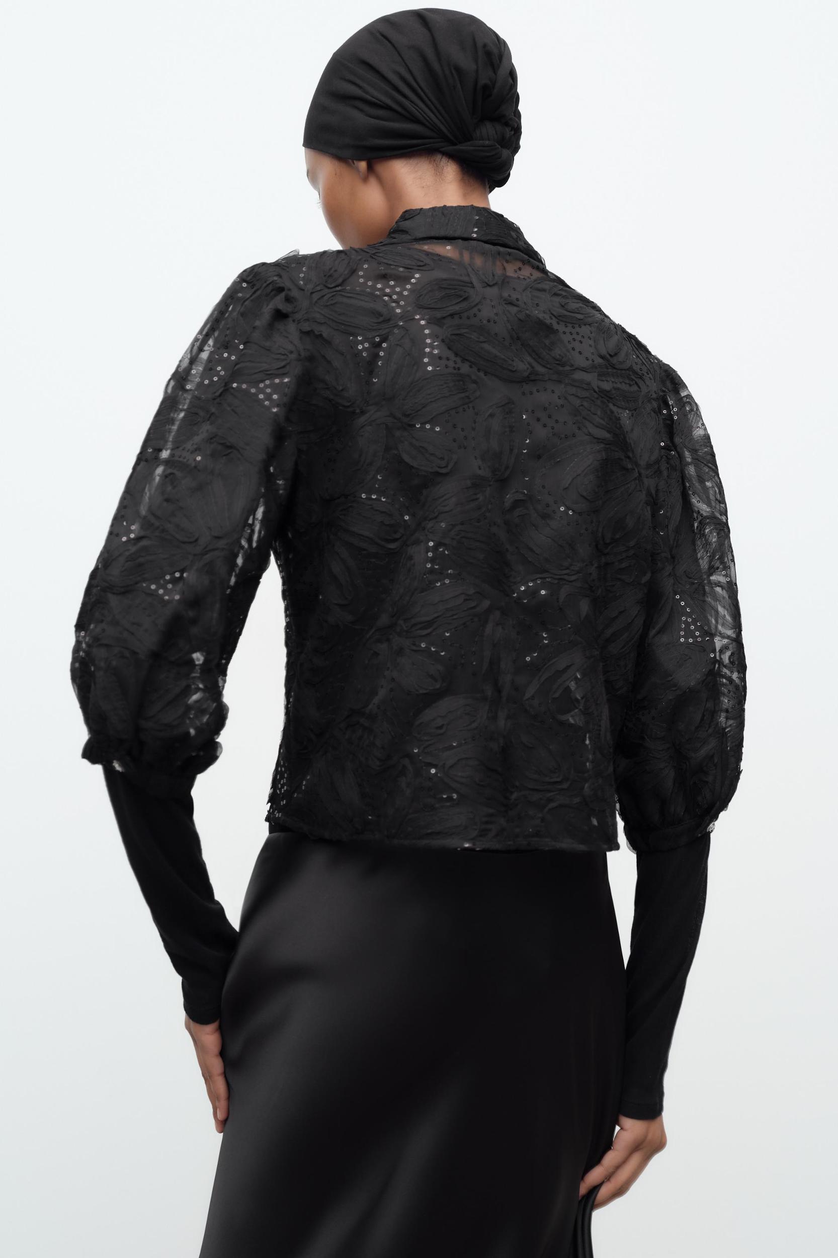 CROP SEQUIN SHIRT Product Image