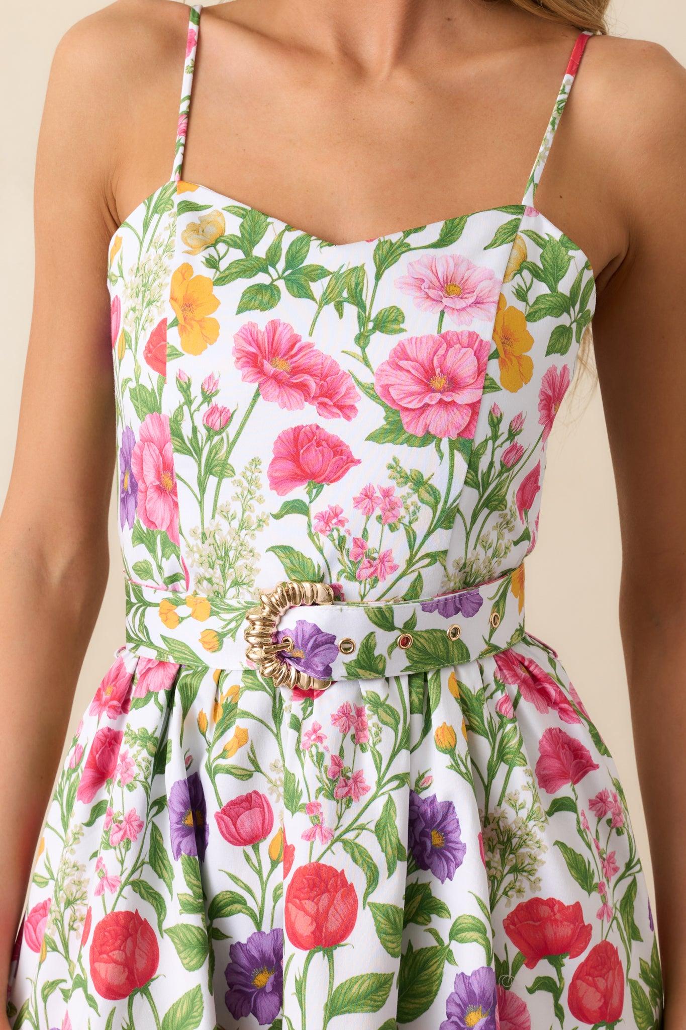 Lauren Secret Garden Floral Belted Cotton Midi Dress Product Image