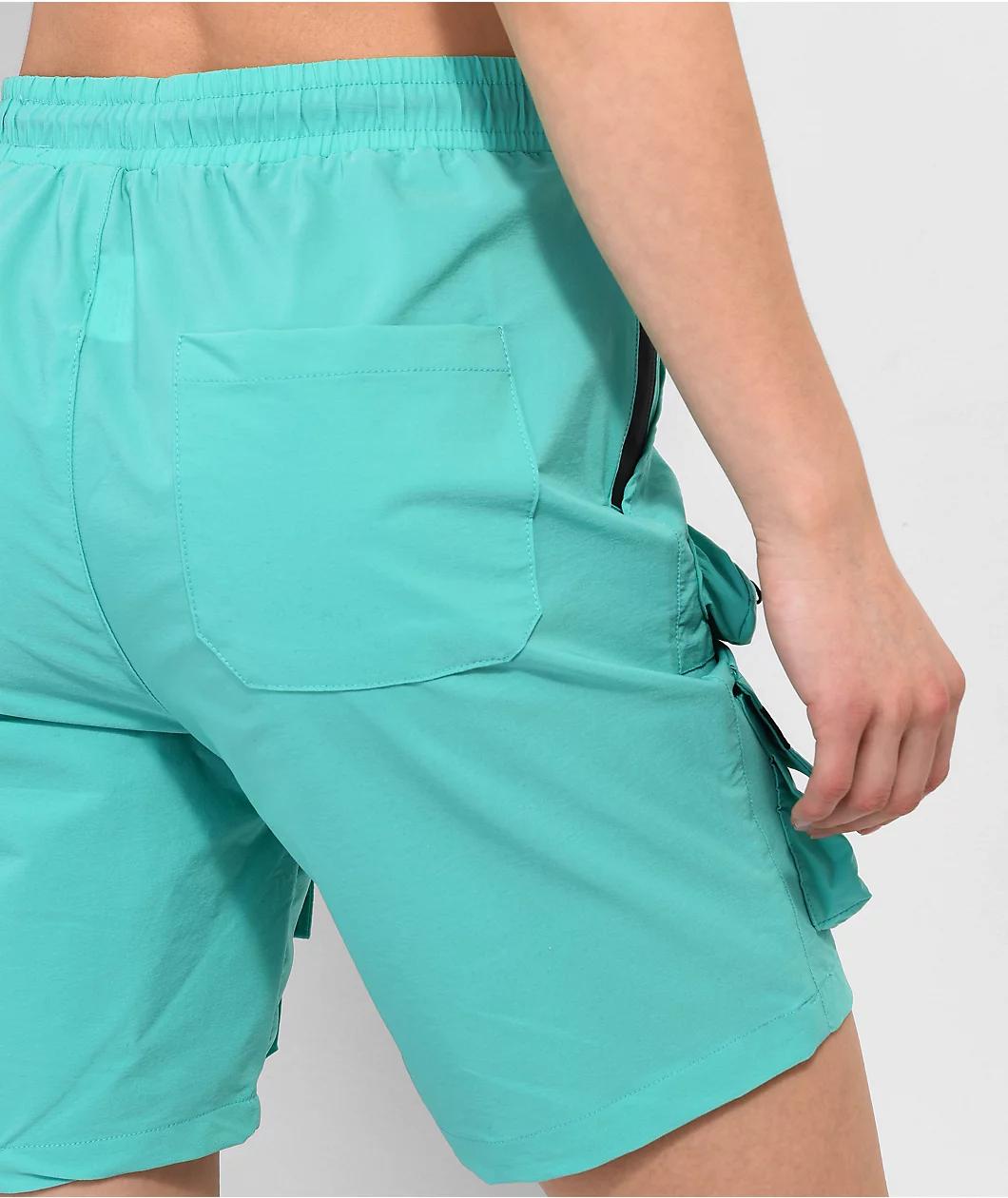 American Stitch Green Nylon Cargo Shorts Product Image