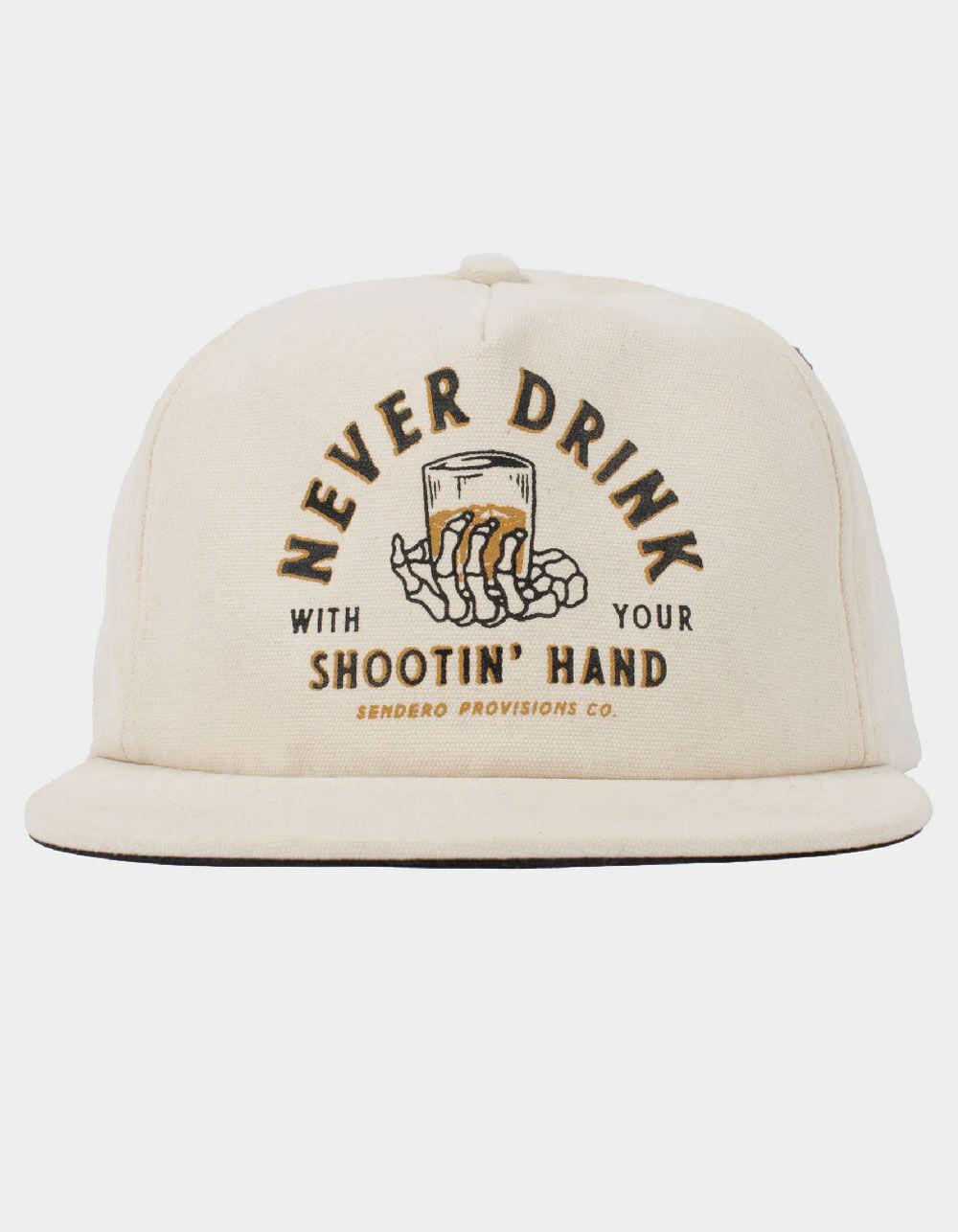 SENDERO PROVISIONS CO. Shootin' Hand 5 Panel Strapback Hat - IVORY Product Image