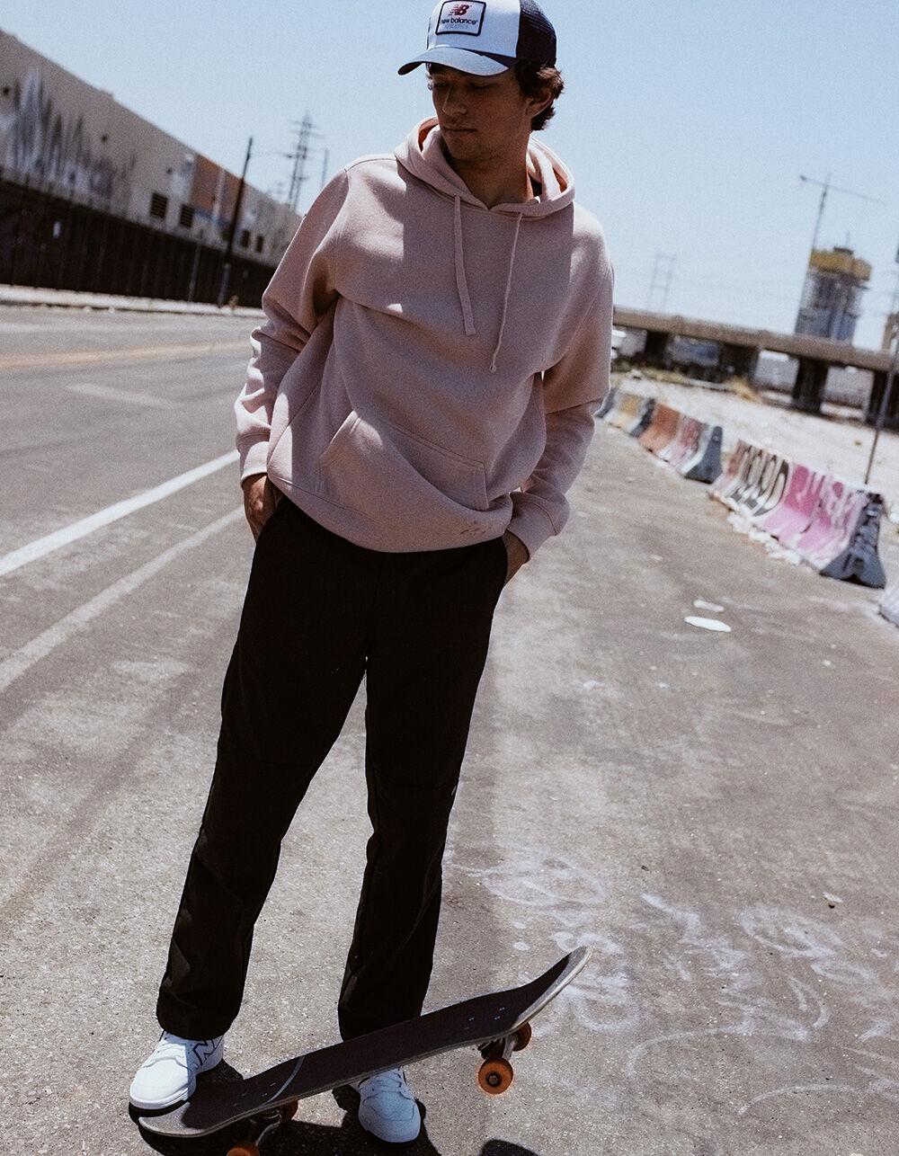 RSQ Mens Pullover Fleece Hoodie - DUSTY PINK Product Image