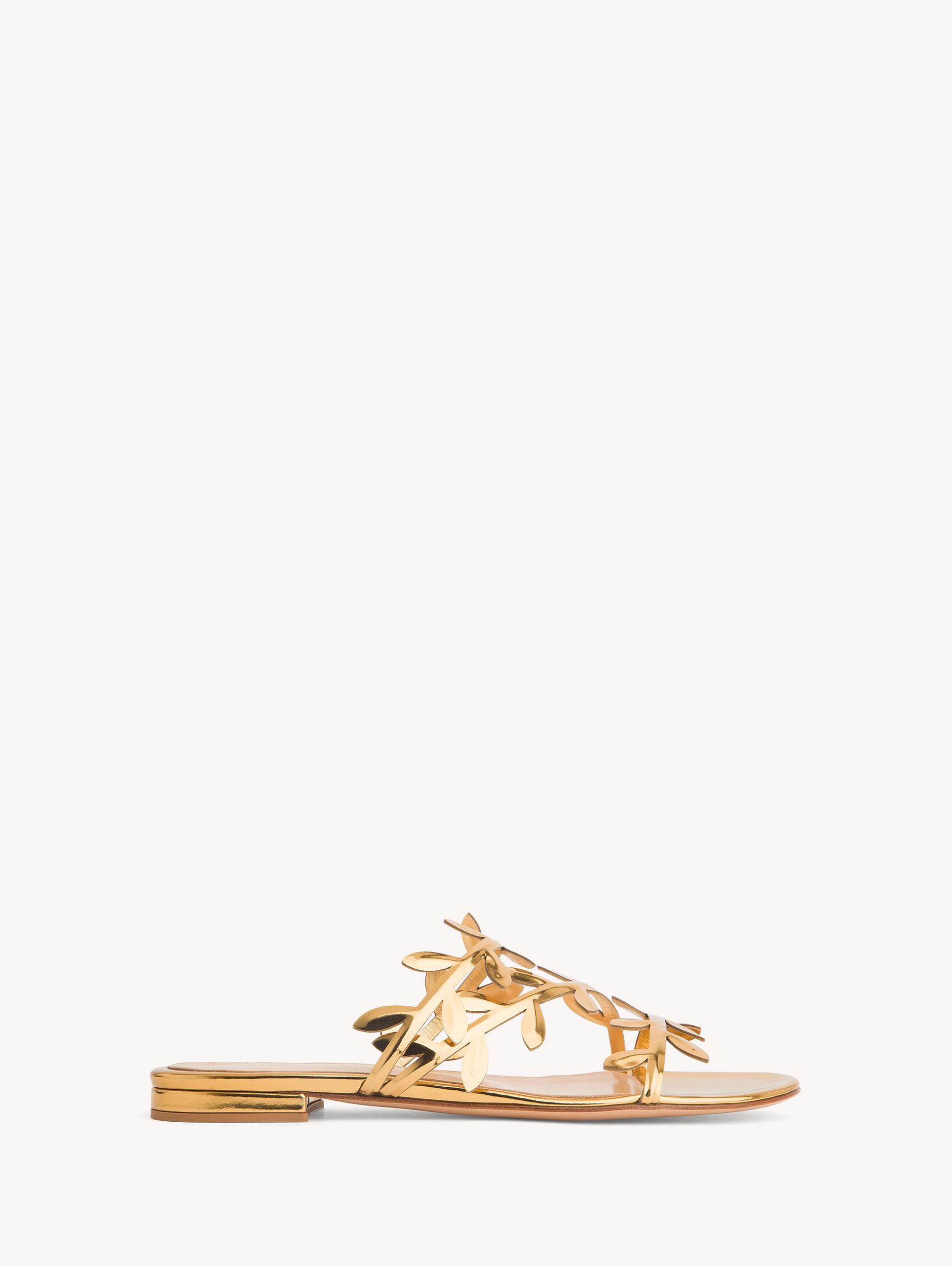 GIANVITO ROSSI Flavia Metallic Leather Sandals In Mekong Product Image