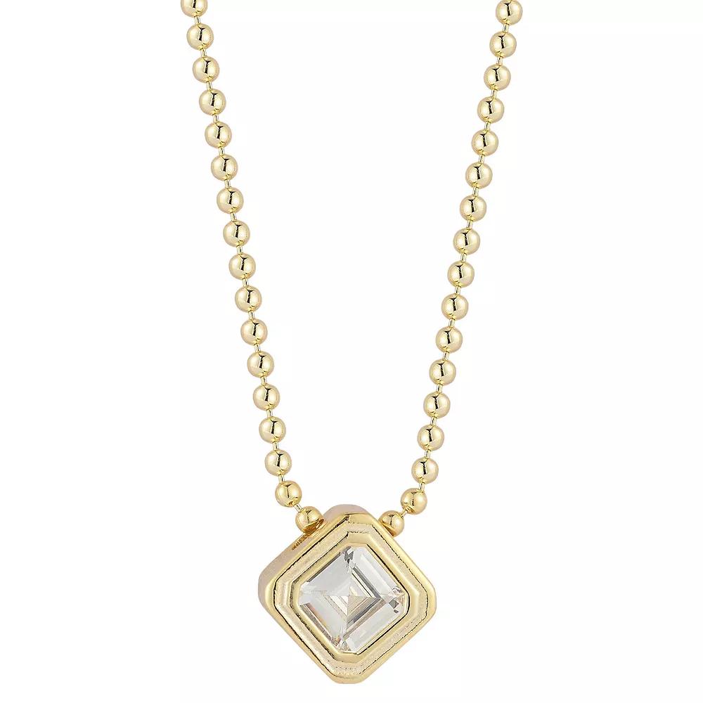 Sunkissed Sterling Cubic Zirconia Pendant Necklace, Women's, Size: 18", Gold Tone Product Image