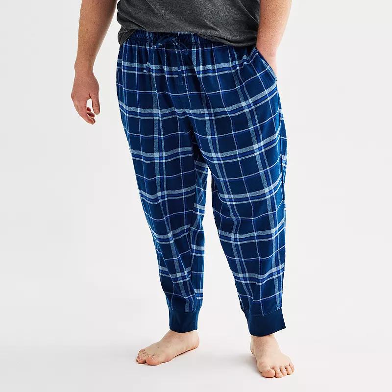 Big & Tall Sonoma Goods For Life® Flannel Banded Bottom Pajama Pants, Men's, Size: XL Tall, Blue Window Plaid Product Image