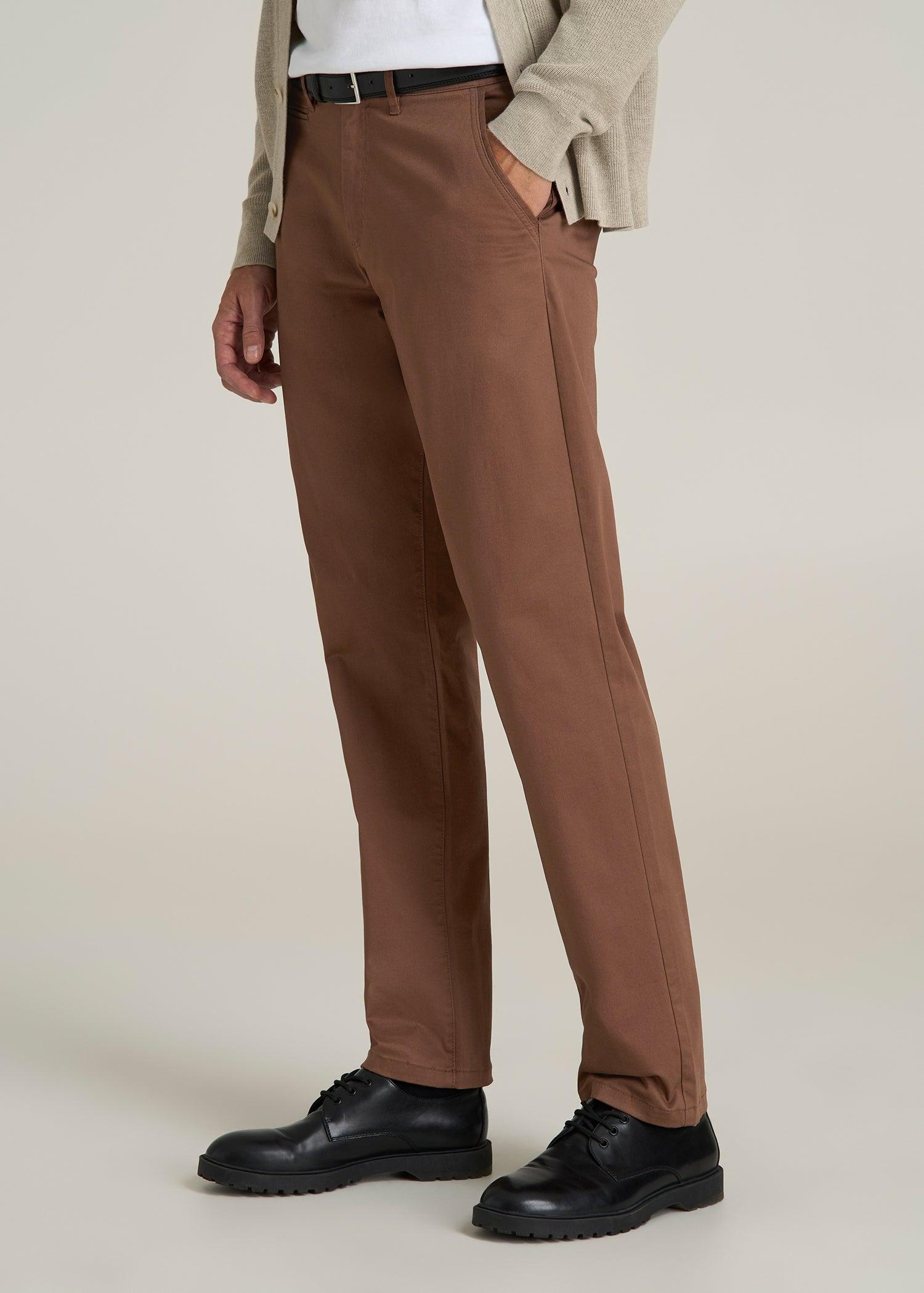 J1 STRAIGHT Leg Chinos for Tall Men in Otter Brown Male Product Image