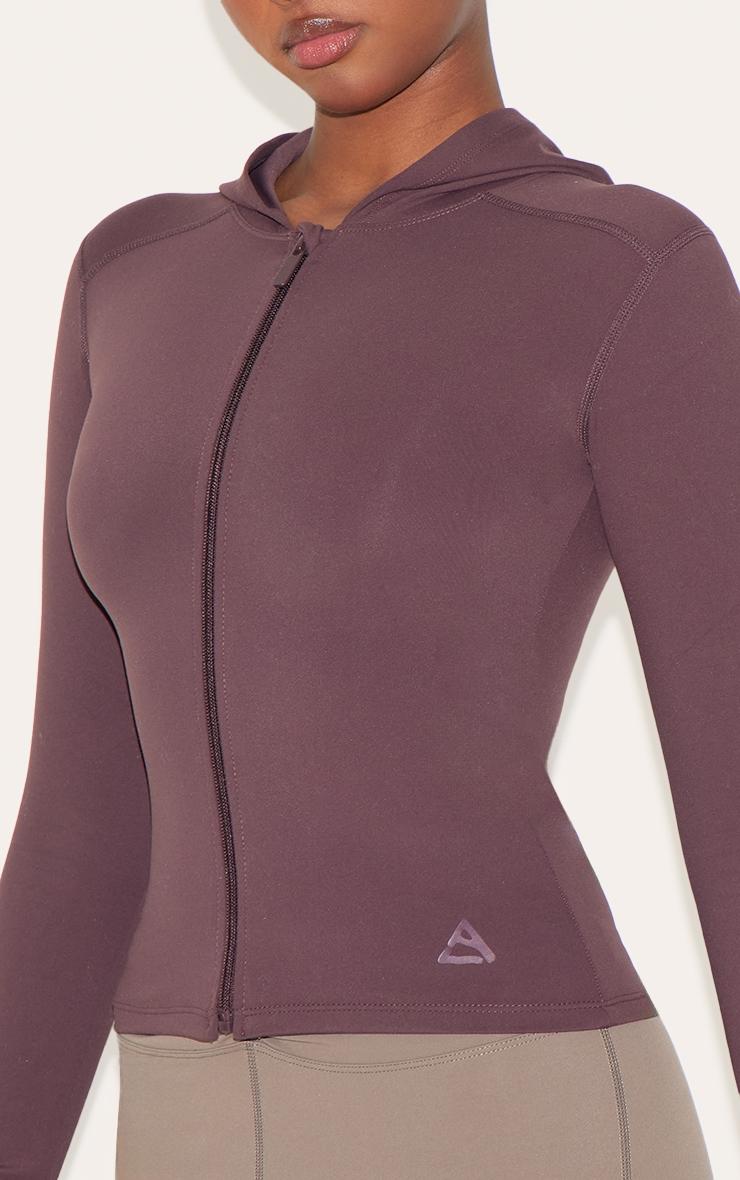 Dark Chocolate Sculpt Hooded Gym Jacket Product Image