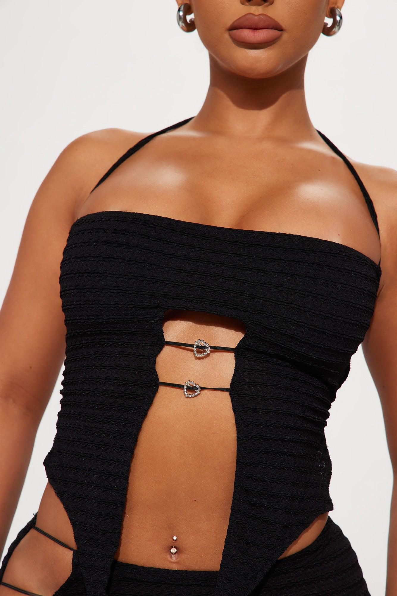 Stopping Traffic Micro Mini Skirt Set - Black Product Image