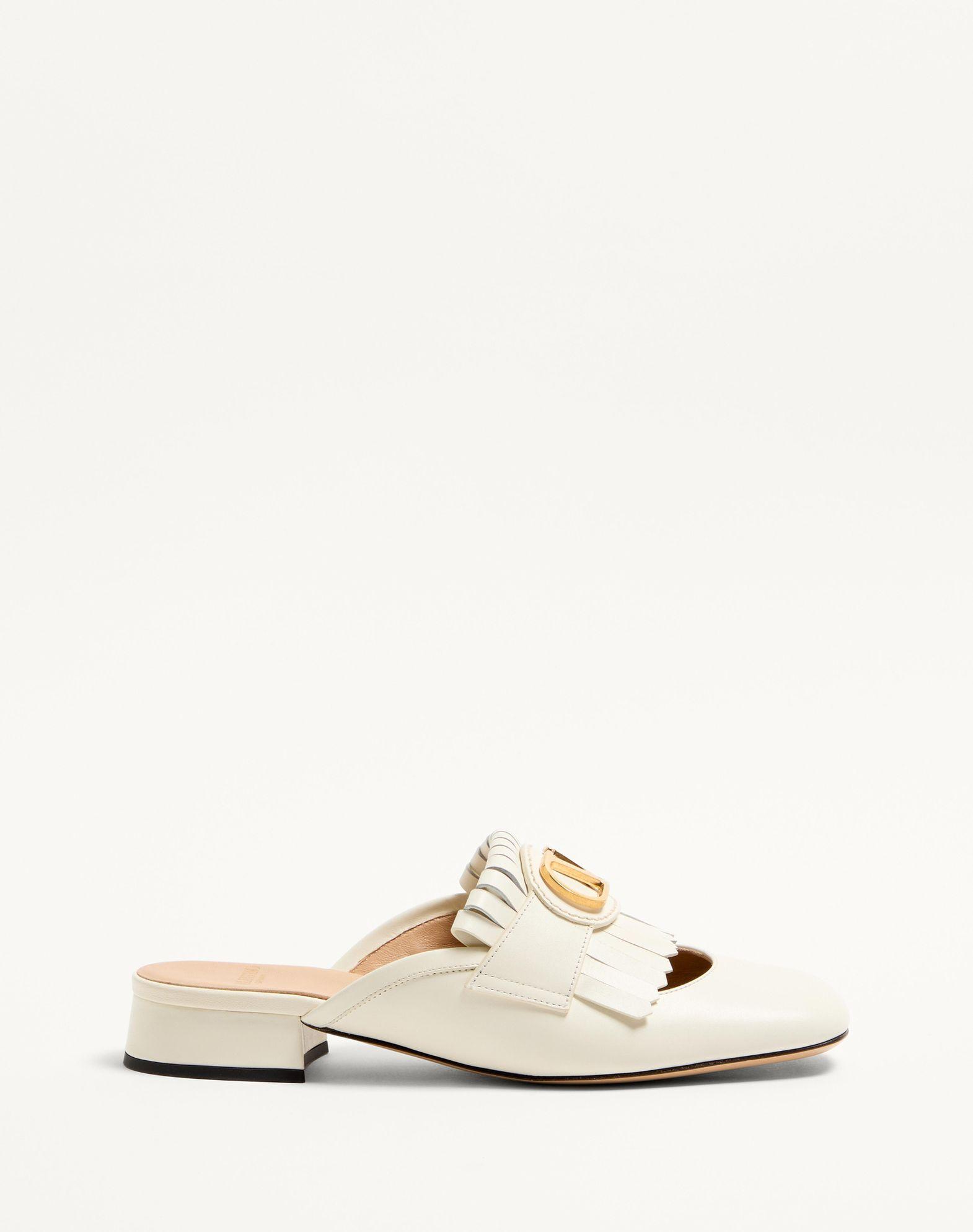 Vlogo Signature Calfskin Moccasin Mule With Fringes 25Mm Product Image