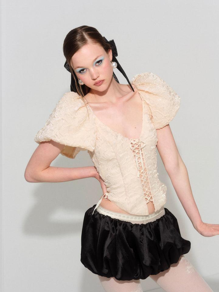 Frosted Organza Top — Cream Product Image