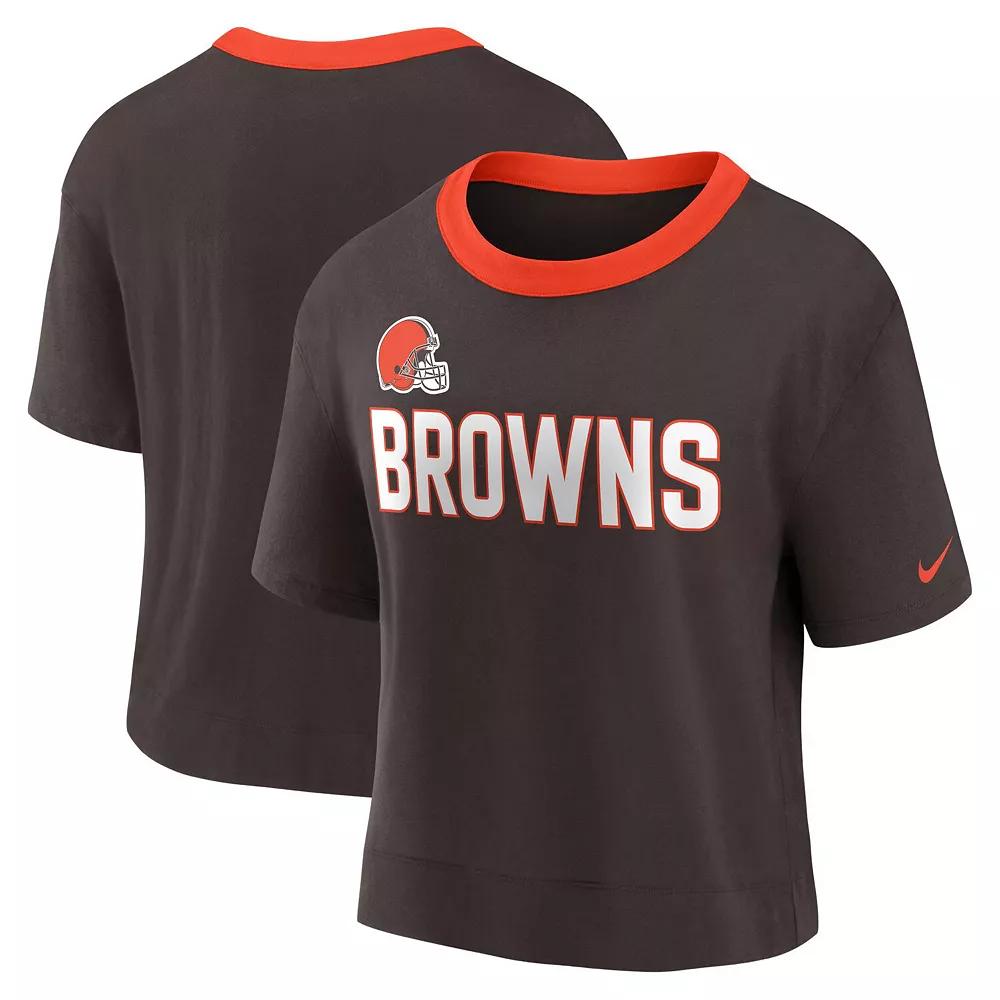 Women's Nike Brown Cleveland Browns High Hip Fashion Cropped Top,  Product Image
