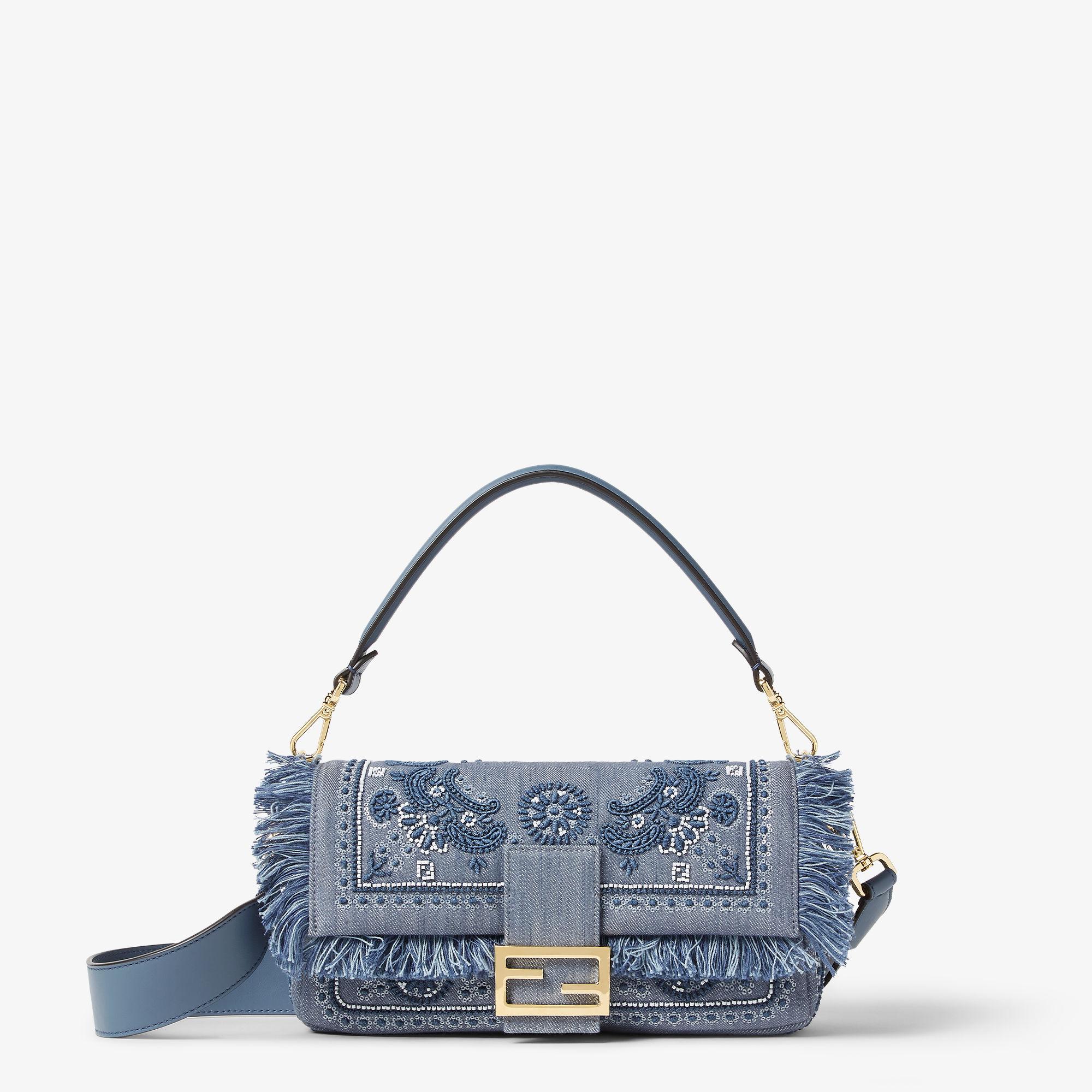 BaguetteDenim bag with Coral Bandana embroidery Product Image