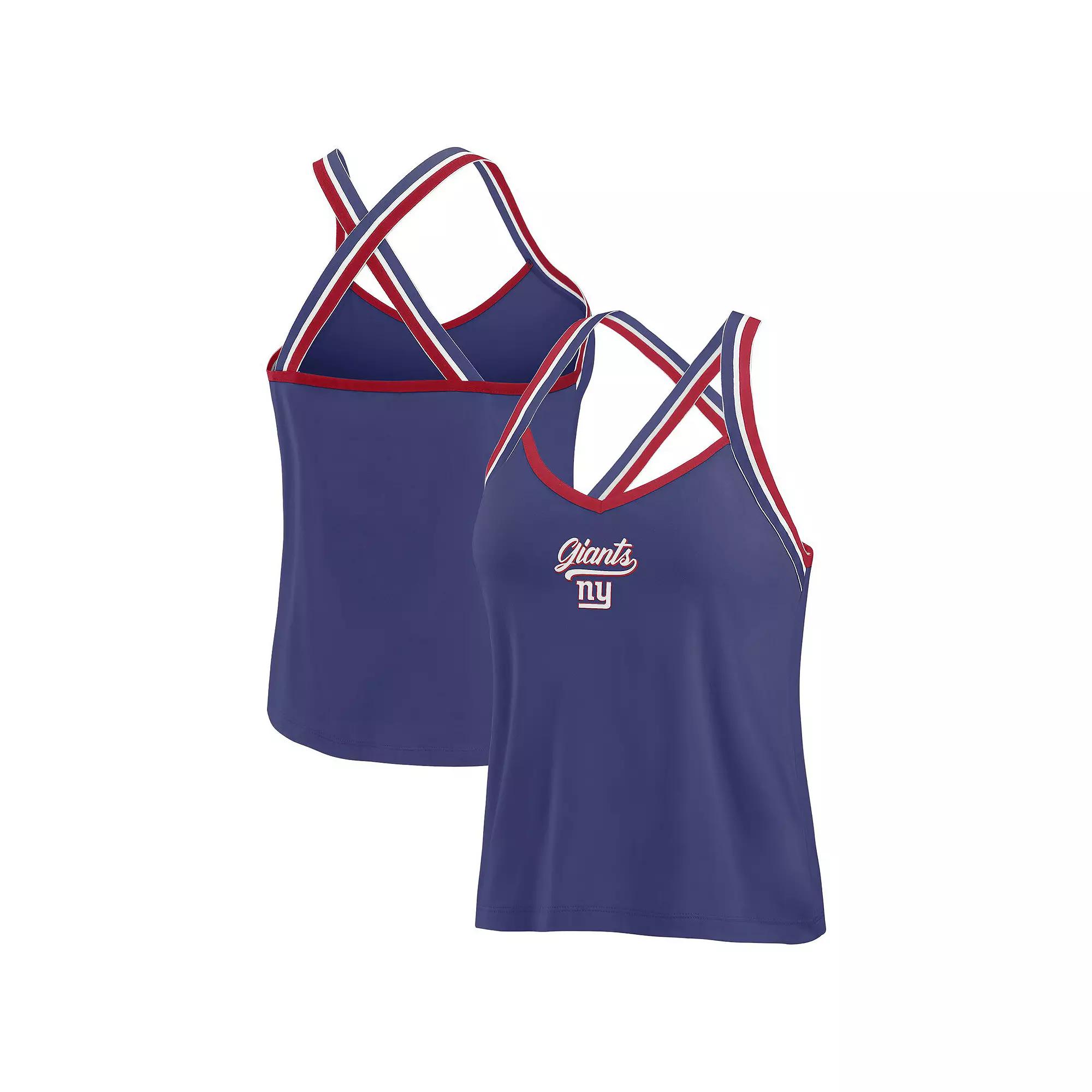 Women's WEAR by Erin Andrews Navy Atlanta Braves Cross Strap Tank Top,  Product Image