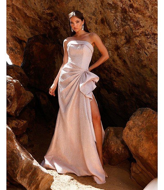 Terani Couture Strapless Long Ruched Gown Product Image