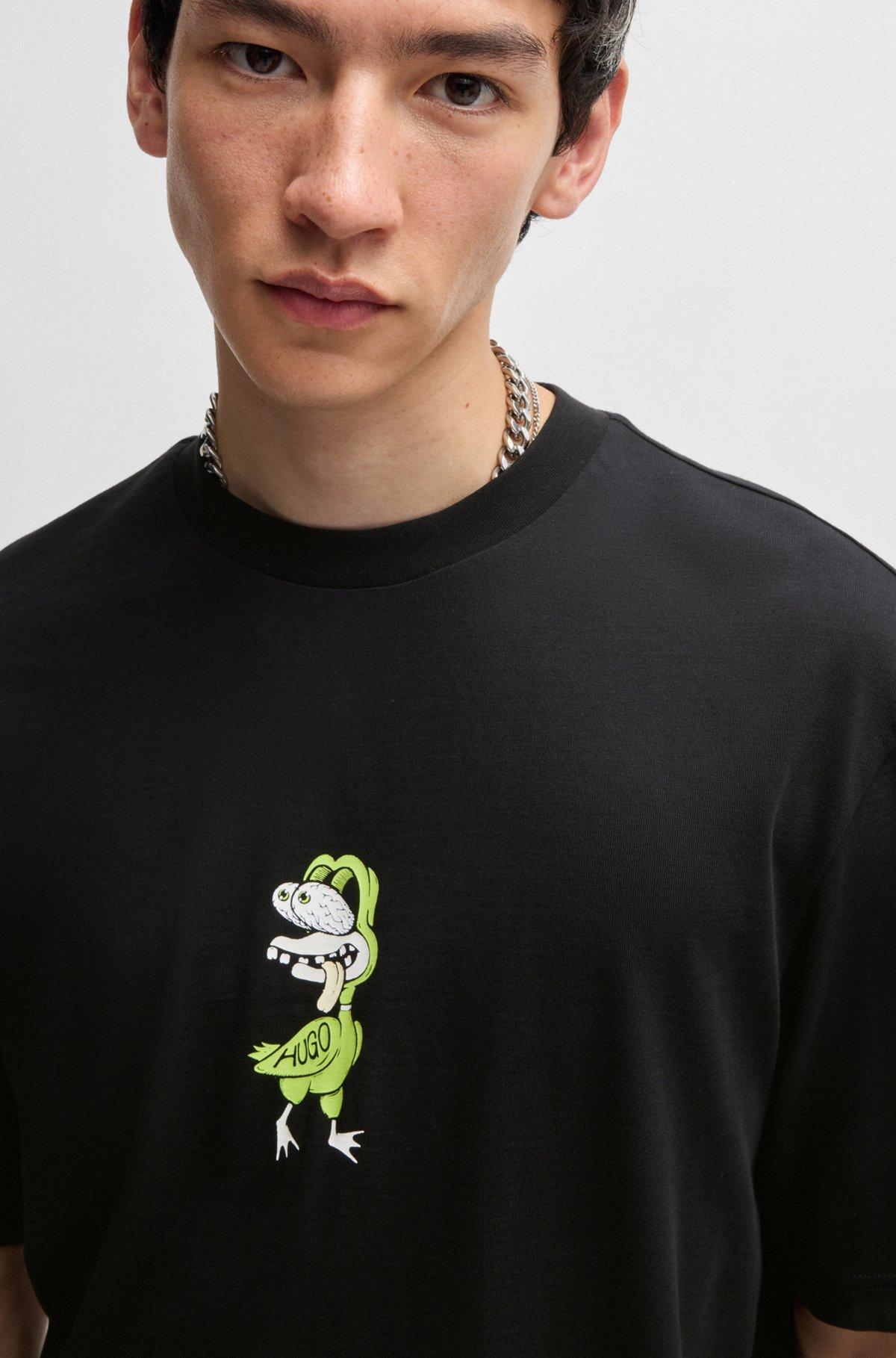 Cotton-jersey T-shirt with animal graphic Product Image