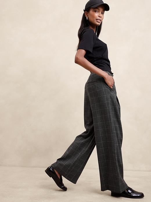 Ultra High-Rise Wide-Leg Flannel Trouser Product Image
