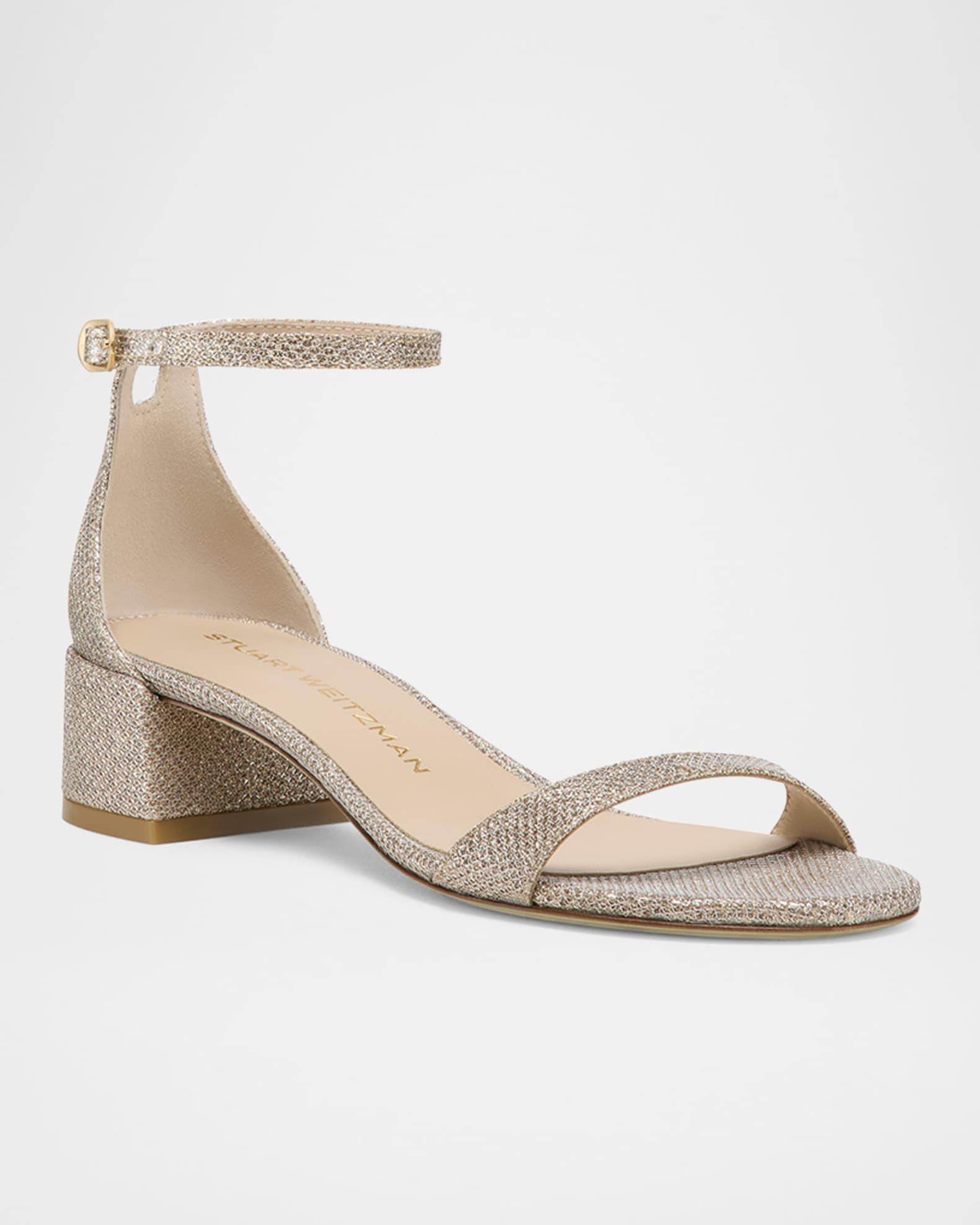 Nudist Metallic Ankle-Strap Sandals Product Image