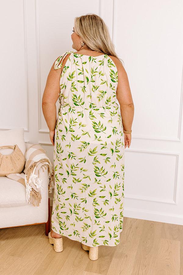 Ivy Brunch Linen-Blend Midi Dress Curves Product Image