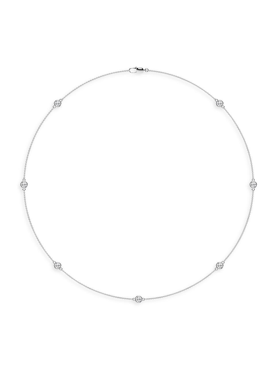 Womens 14K White Gold & 7-Diamond Station Necklace/0.70-2.10 TCW Product Image