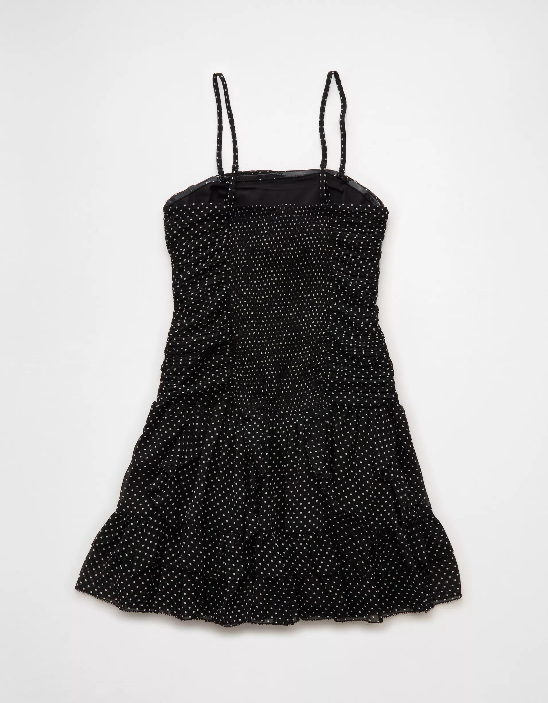 AE Strapless Drop Waist Ruffle Mini Dress Product Image