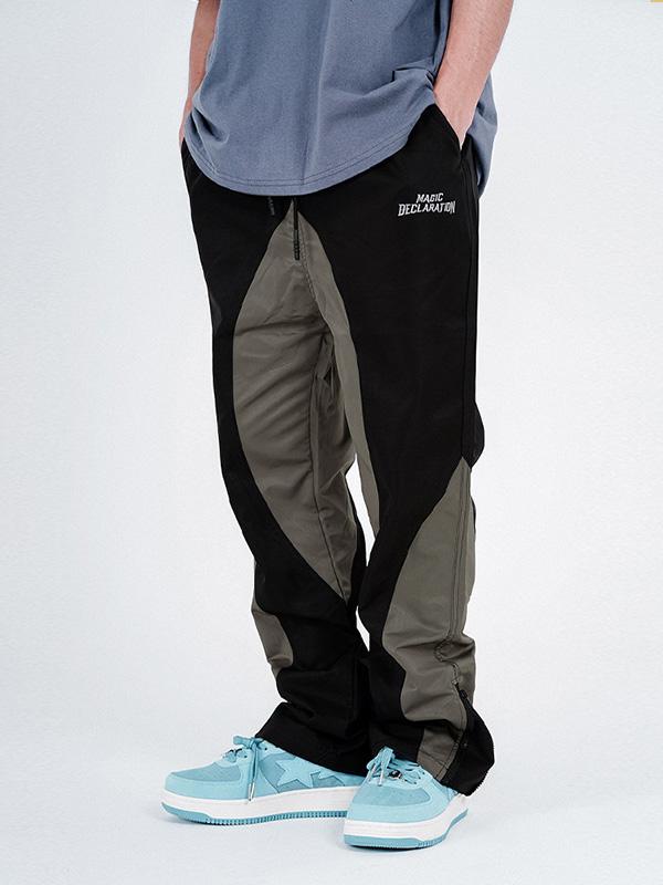 Men's Retro Color Block Casual Jogger Pants Product Image