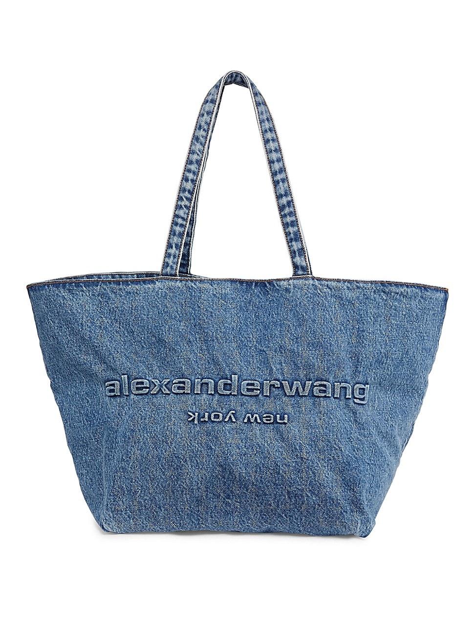 Womens Punch Denim Logo Tote Bag Product Image