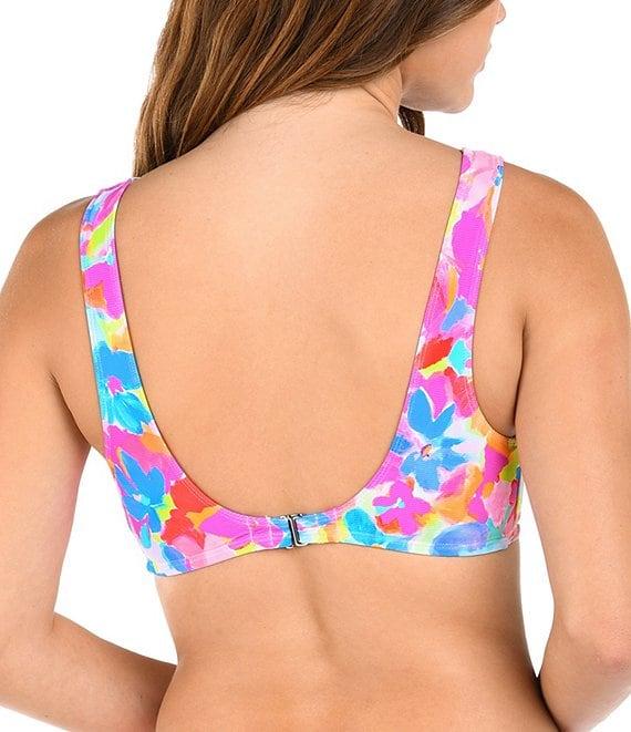 Citrus Color Me Floral V-Waist Merrow Edge Hipster Swim Bottom Product Image