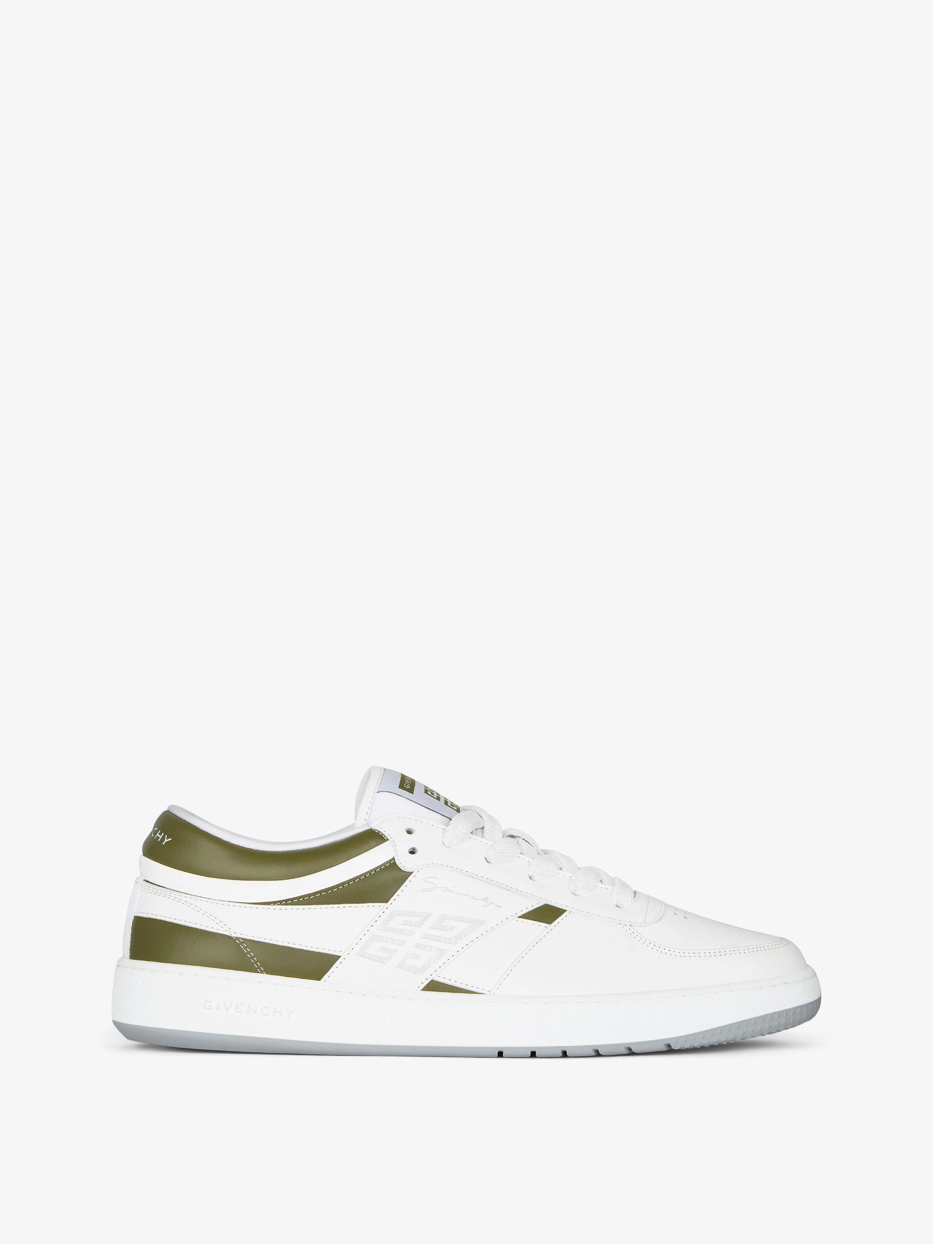 GIVENCHY Leather Sneakers With Rubber Sole And Panelled Design In White Product Image