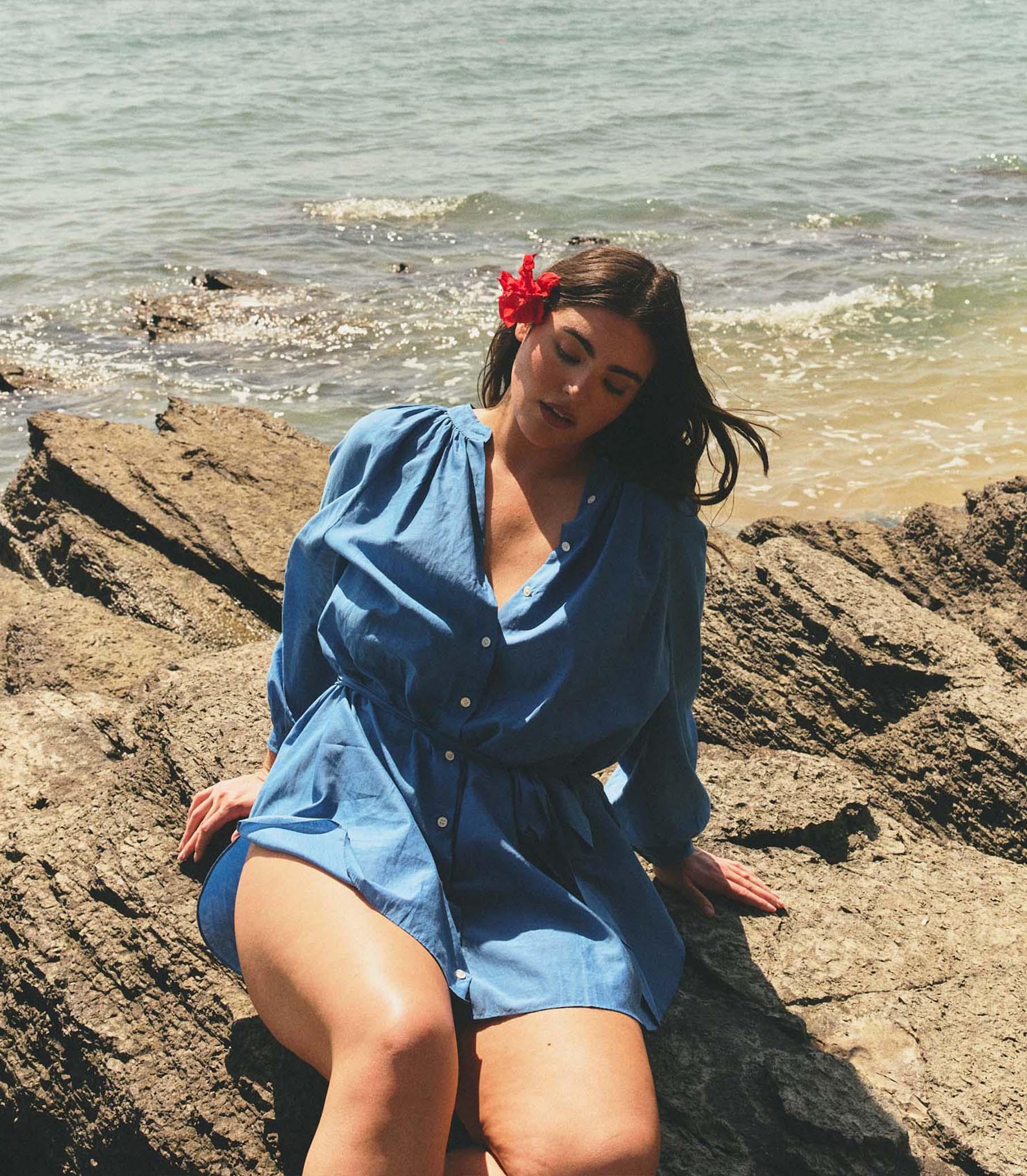 JULIET TUNIC DRESS -- SANTORINI BLUE Product Image