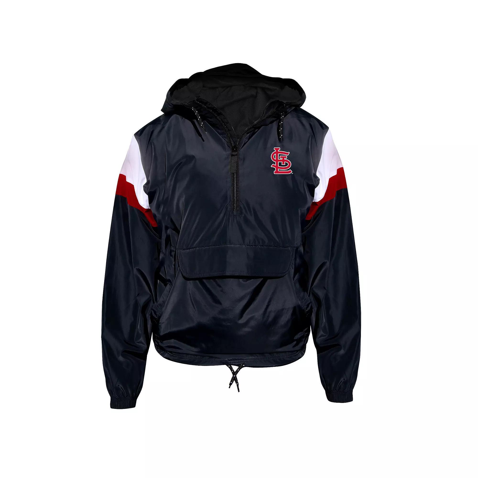 Women's Profile Navy St. Louis Cardinals Plus Size Anorak Quarter-Zip Hoodie, Size: 2XL, Black Product Image