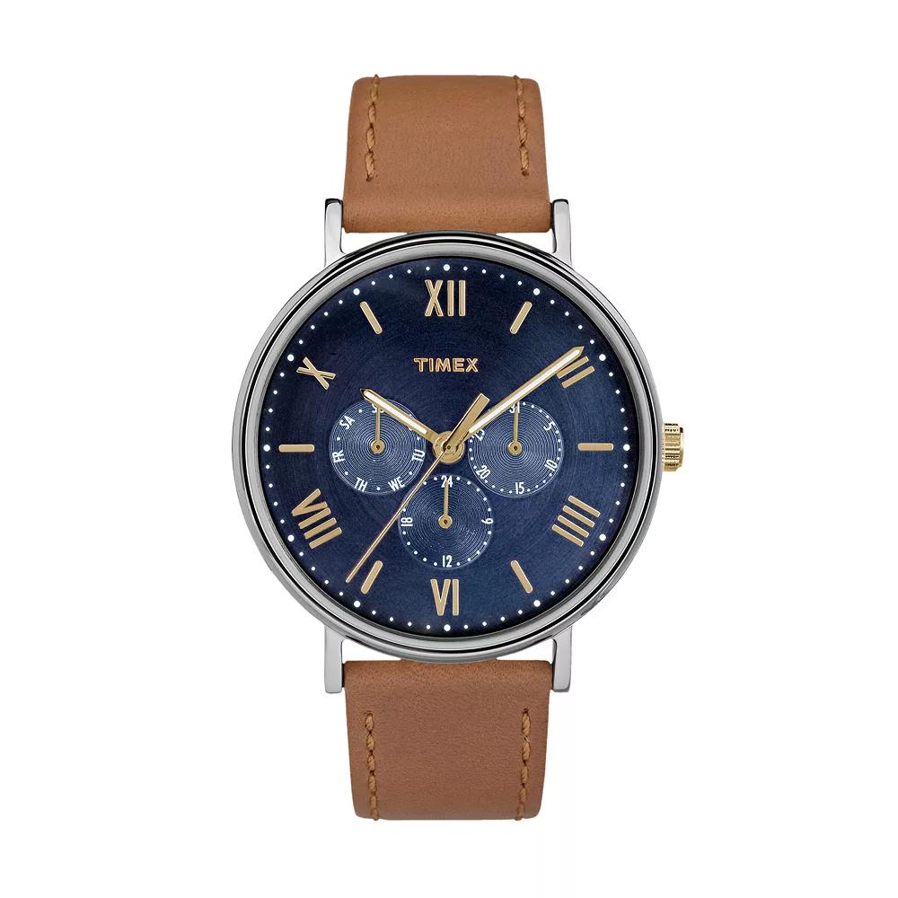 Men's Timex Southview Watch with Leather Strap - Brown TW2R29100JT Product Image