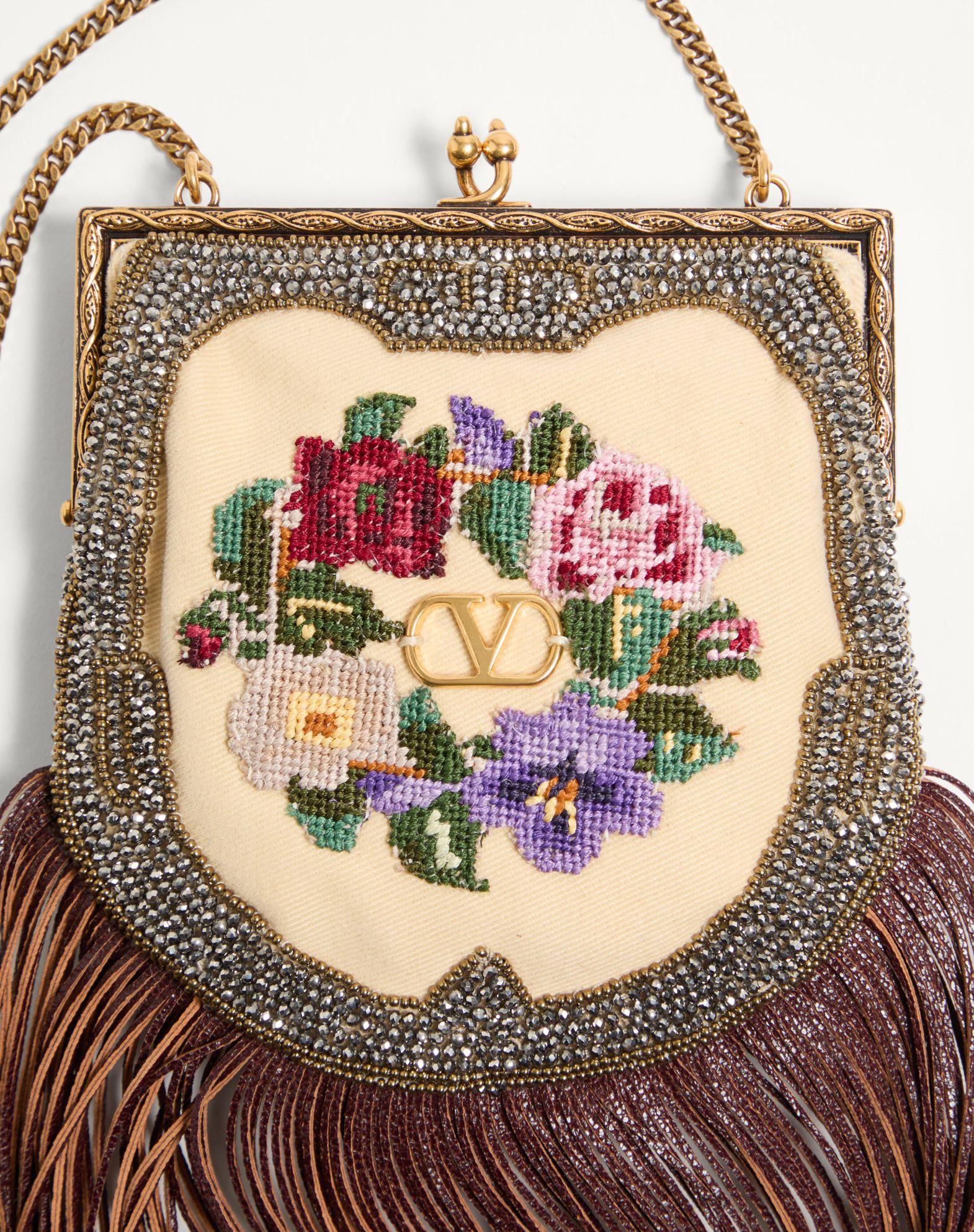 Valentino Garavani Nellcote Fairytales Small Clutch Embroidered With Fringes Product Image