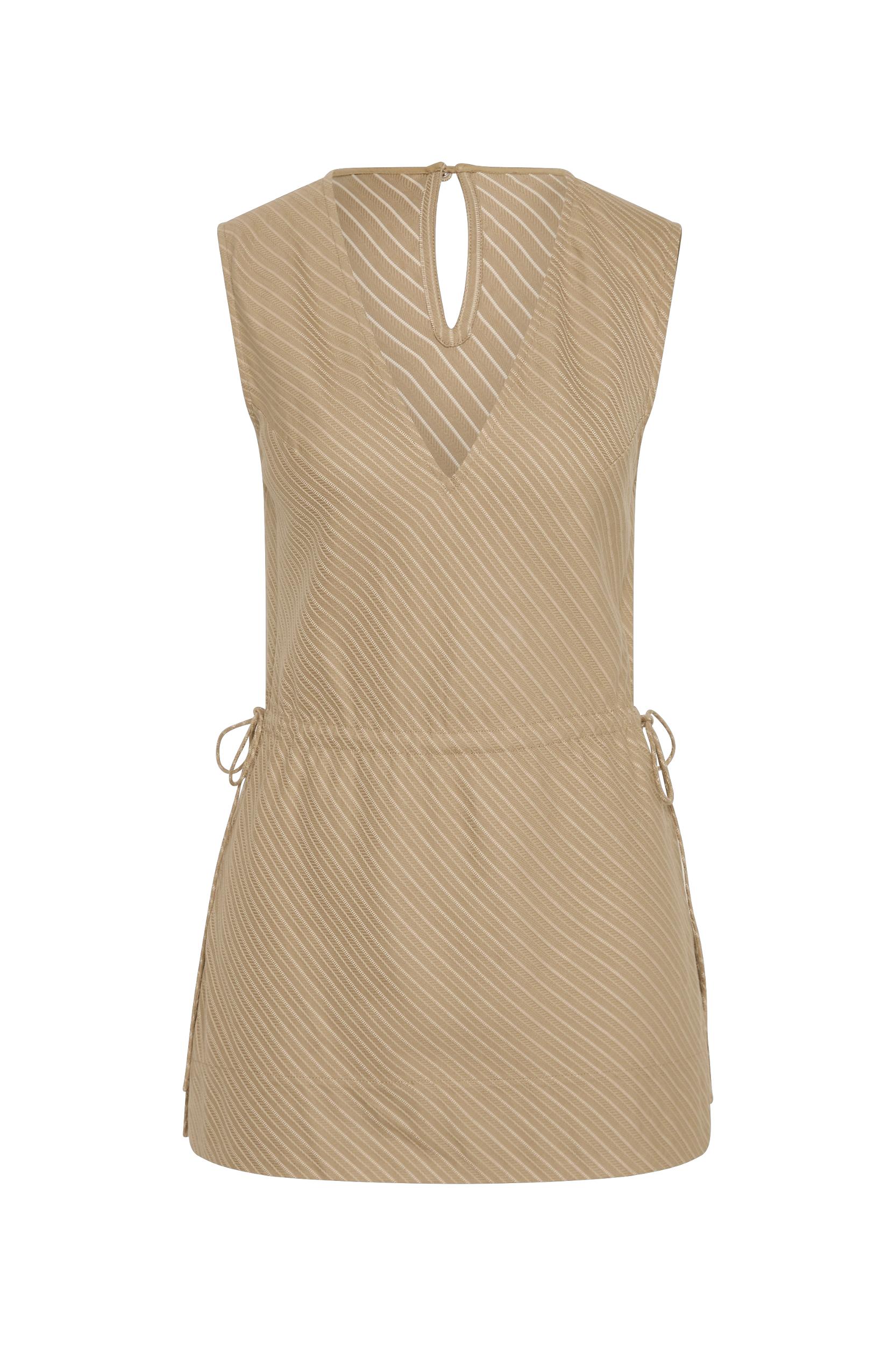 Selan Top Pinstripe Fawn White - Final Sale Product Image