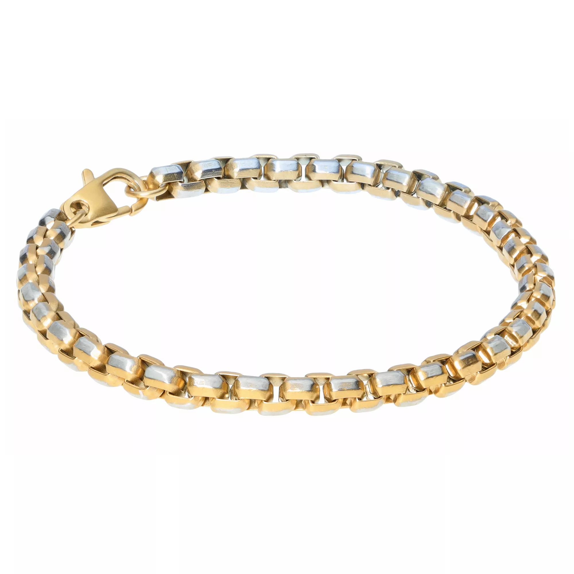 Mens LYNX Stainless Steel Ion-Plated Chain Bracelet Gold Ion Plated Product Image