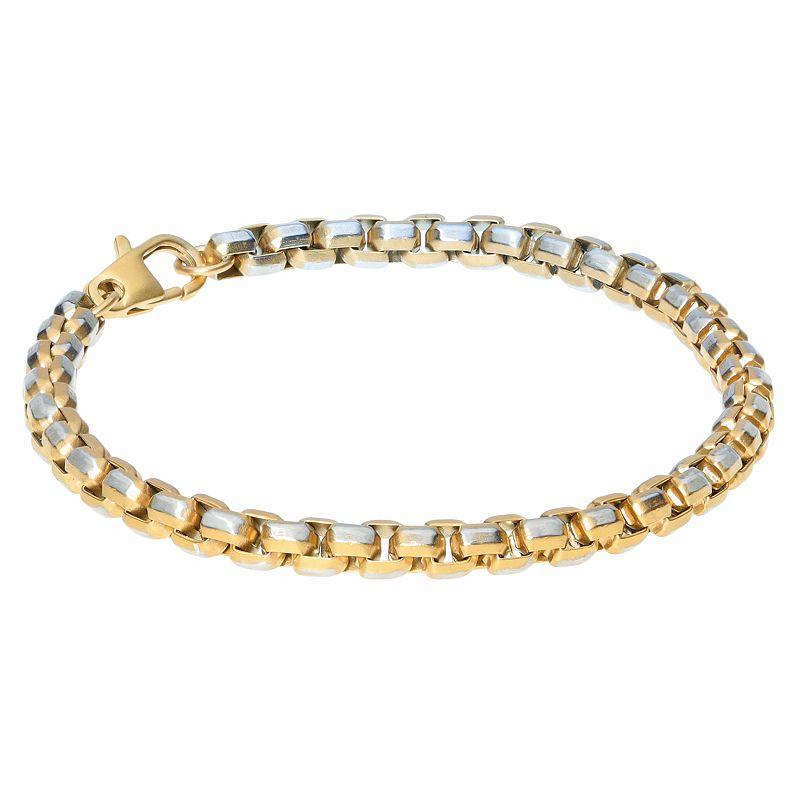 Mens LYNX Stainless Steel Ion-Plated Chain Bracelet Gold Ion Plated Product Image
