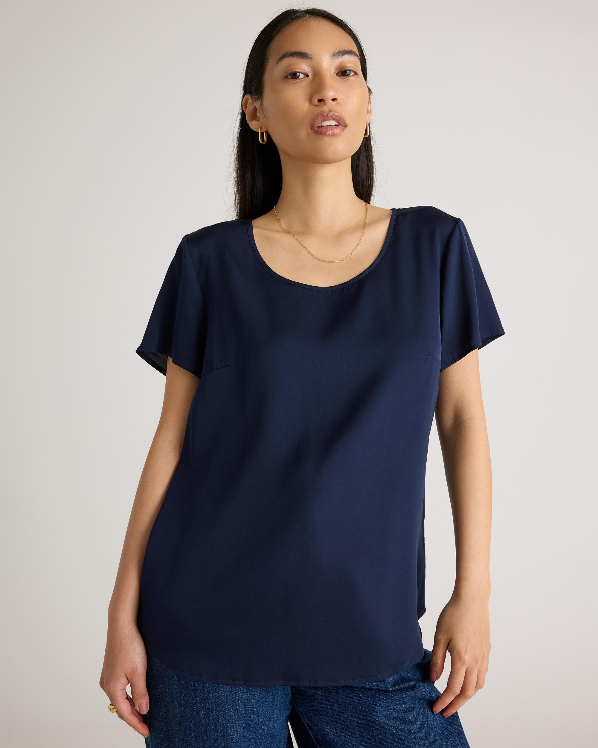 Quince | Women's 100% Washable Silk Stretch T-Shirt Product Image
