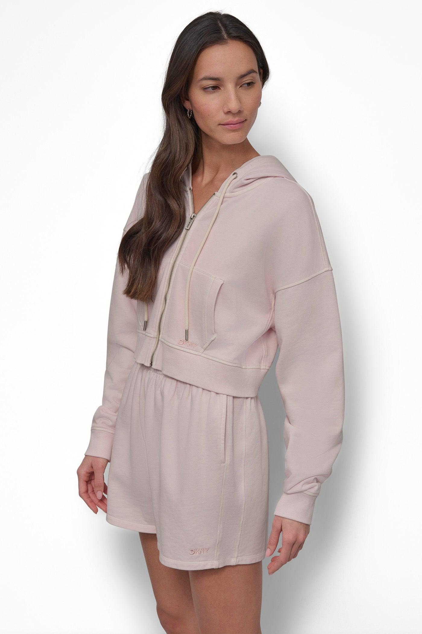 RIB PANELED ZIP UP HOODIE Product Image