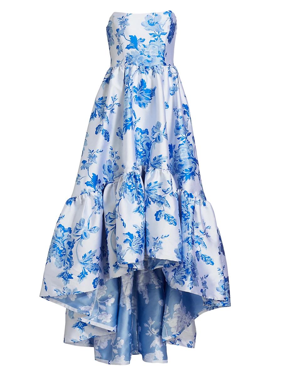 Womens Georgina Floral Strapless High-Low Gown Product Image