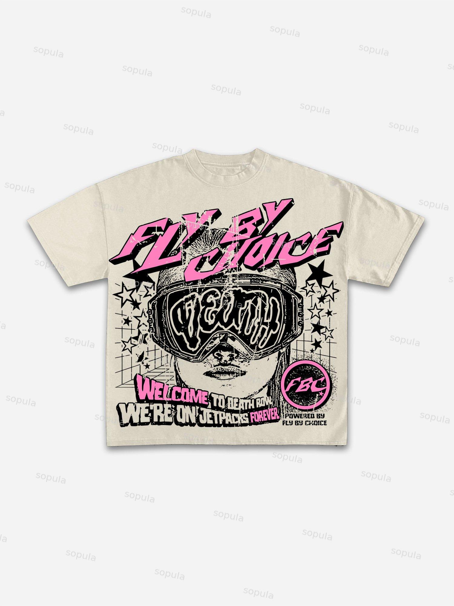 Vintage Fly By Choice Death Graphic Cotton Short Sleeve T-Shirt Product Image