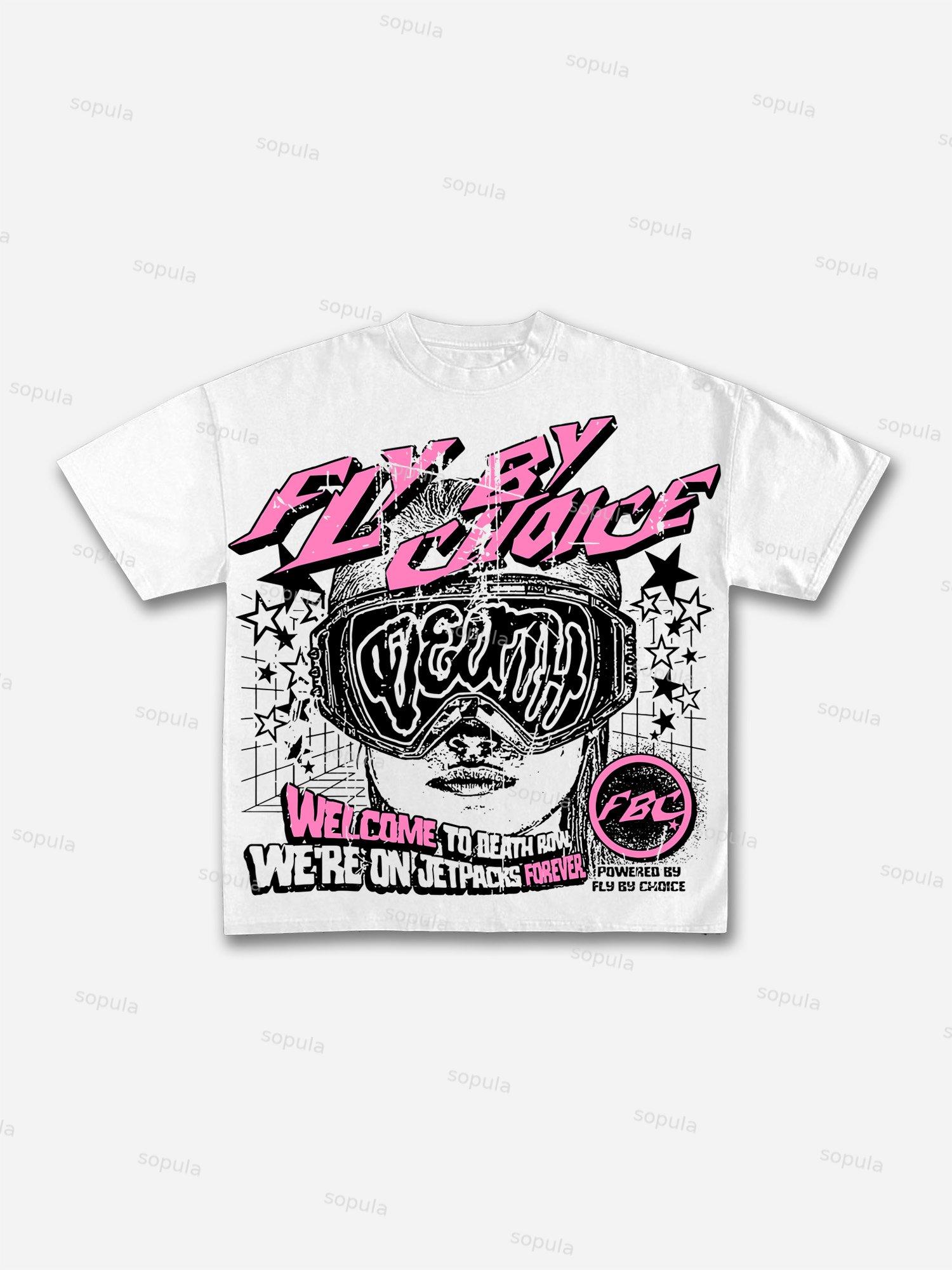 Vintage Fly By Choice Death Graphic Cotton Short Sleeve T-Shirt Product Image