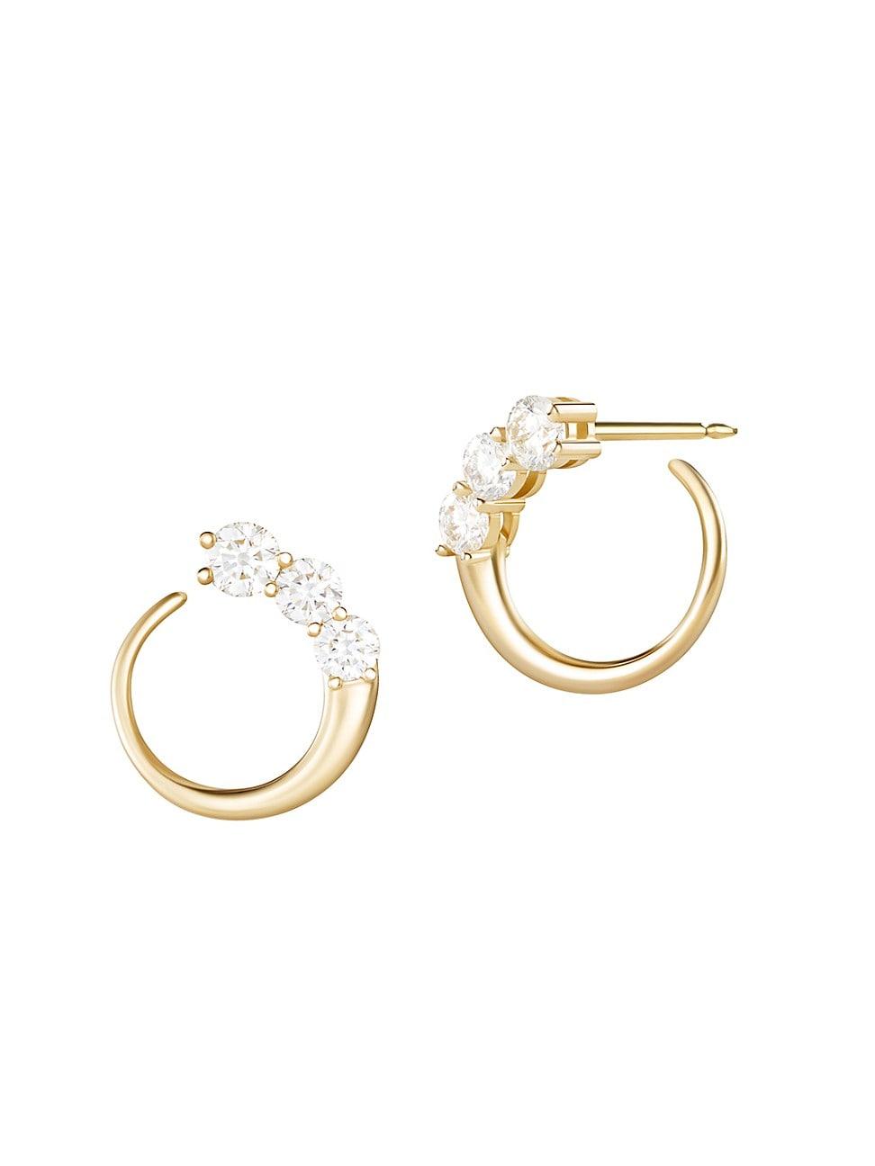 Womens Aria 18K Yellow Gold & 0.82 TCW Diamond Hoop Earrings Product Image