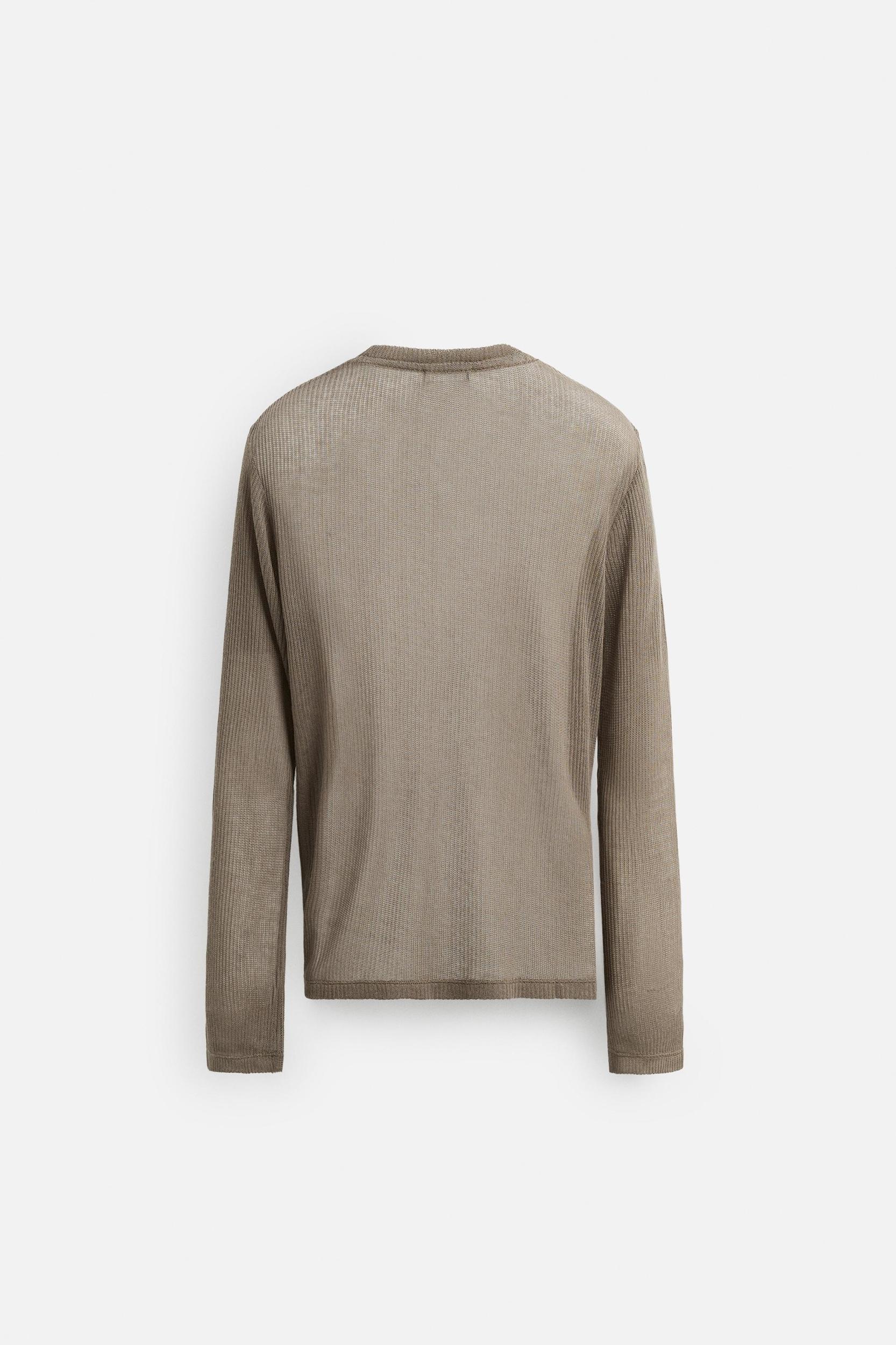 SEMI-SHEER RIBBED T-SHIRT Product Image