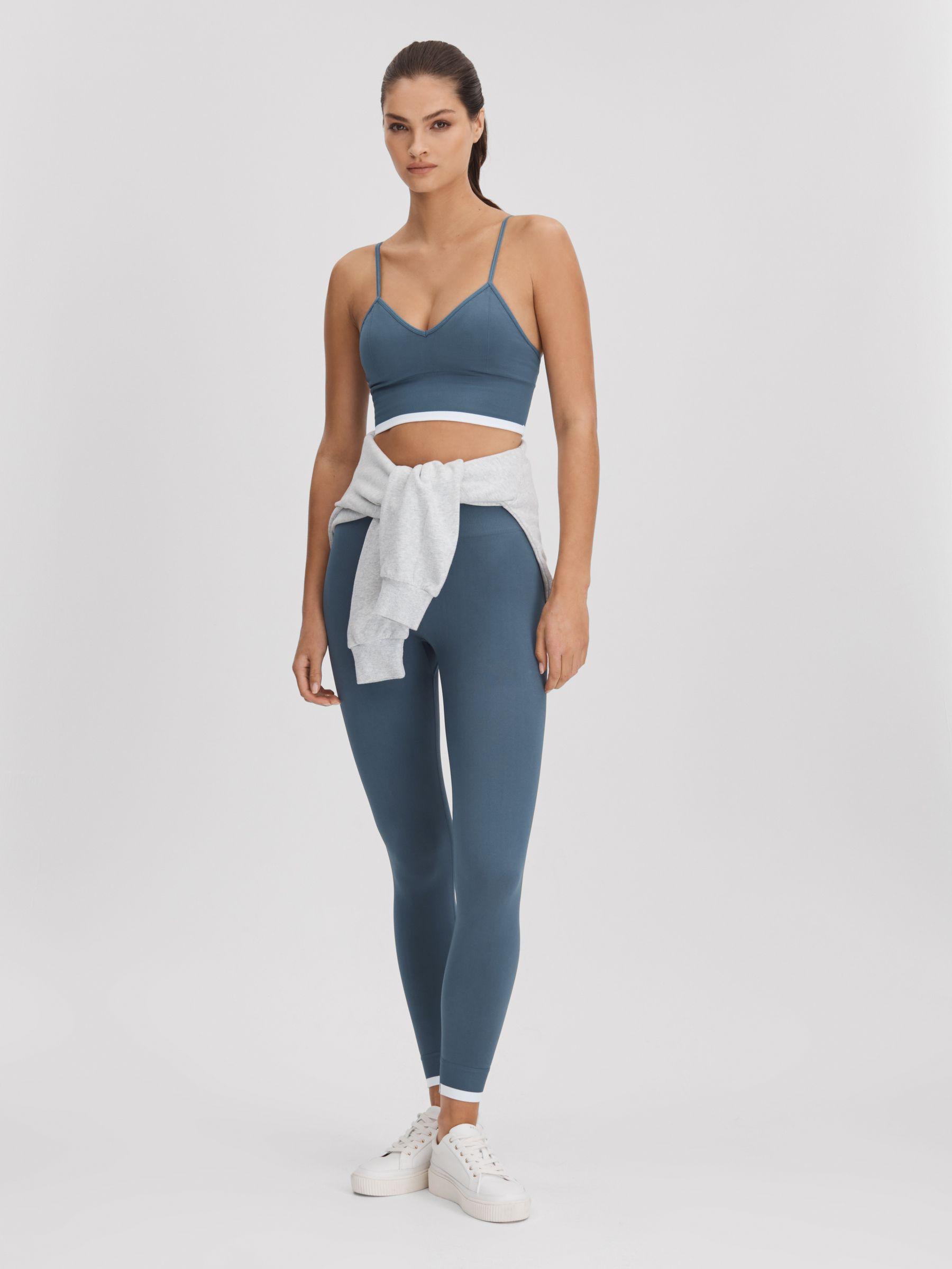 The Upside V-Neck Sports Bra in Blue Product Image