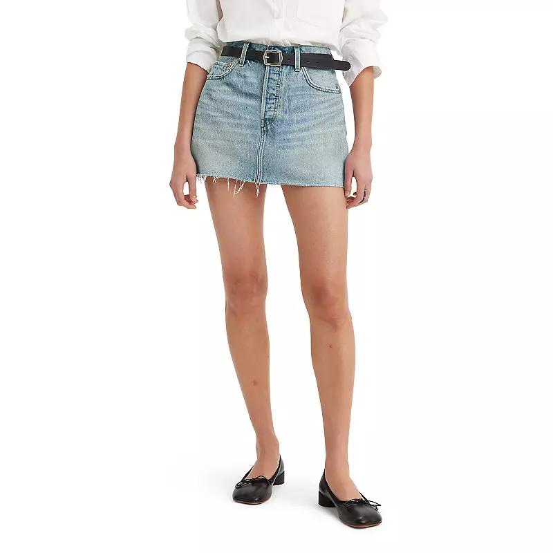 Women's Levi's® A-Line Button Front Mini Skirt, Size: 29(US 8)Medium, Woven Minutes Product Image