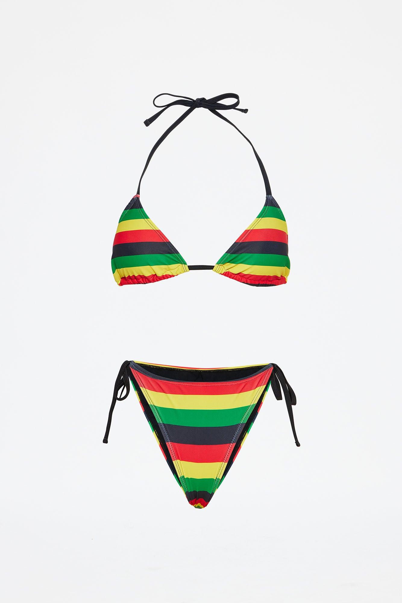 Find Me In Jamaica 2 Piece Bikini - Green/combo Product Image